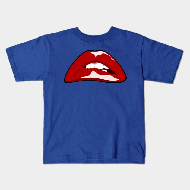 Rocky Horror Lip Kids T-Shirt by peabo_mr